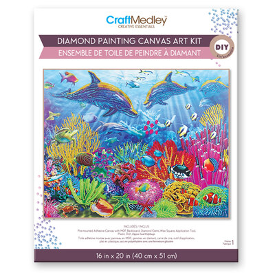 Craft Medley - Ens. de toile de peinture à diamants, 16"x20" - Sous la mer