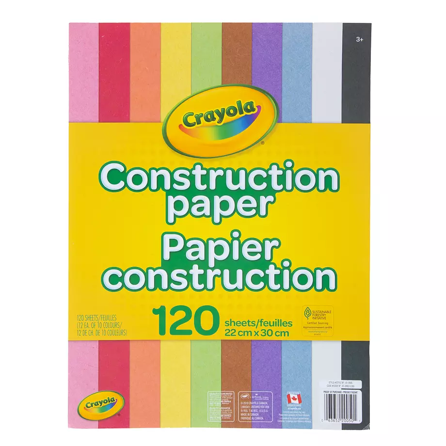 Crayola - Construction paper, 120 sheets, 22cm x 30cm