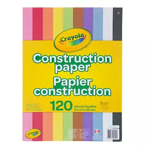 Crayola - Papier construction, 120 feuilles, 22cm x 30cm