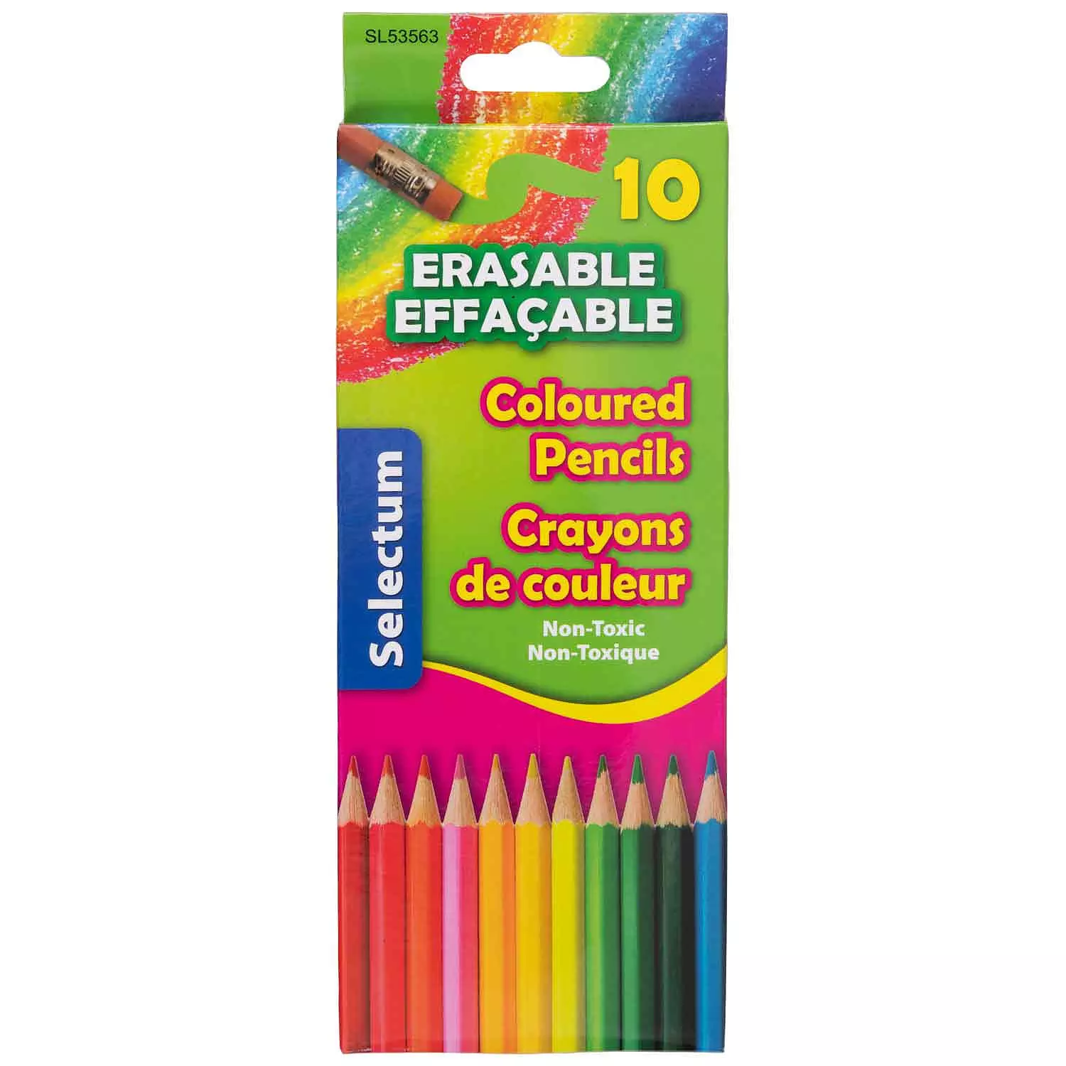 Crayons de couleur effaçbles, paq. de 10