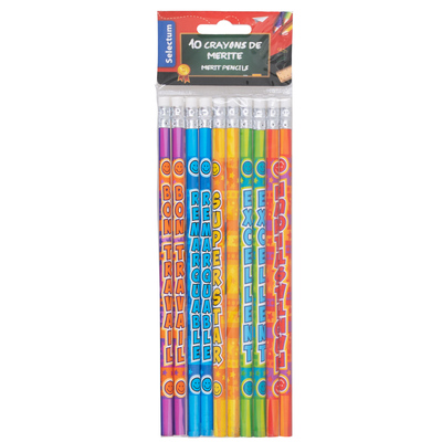 Crayons de mérite pour enseignants - Mots inspirants, paq. de 10