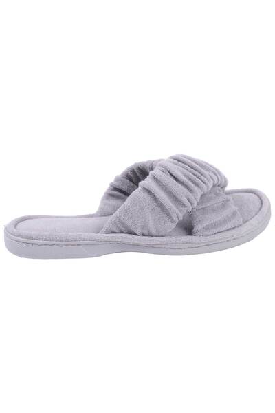 Crisscross terry slide slippers - Grey