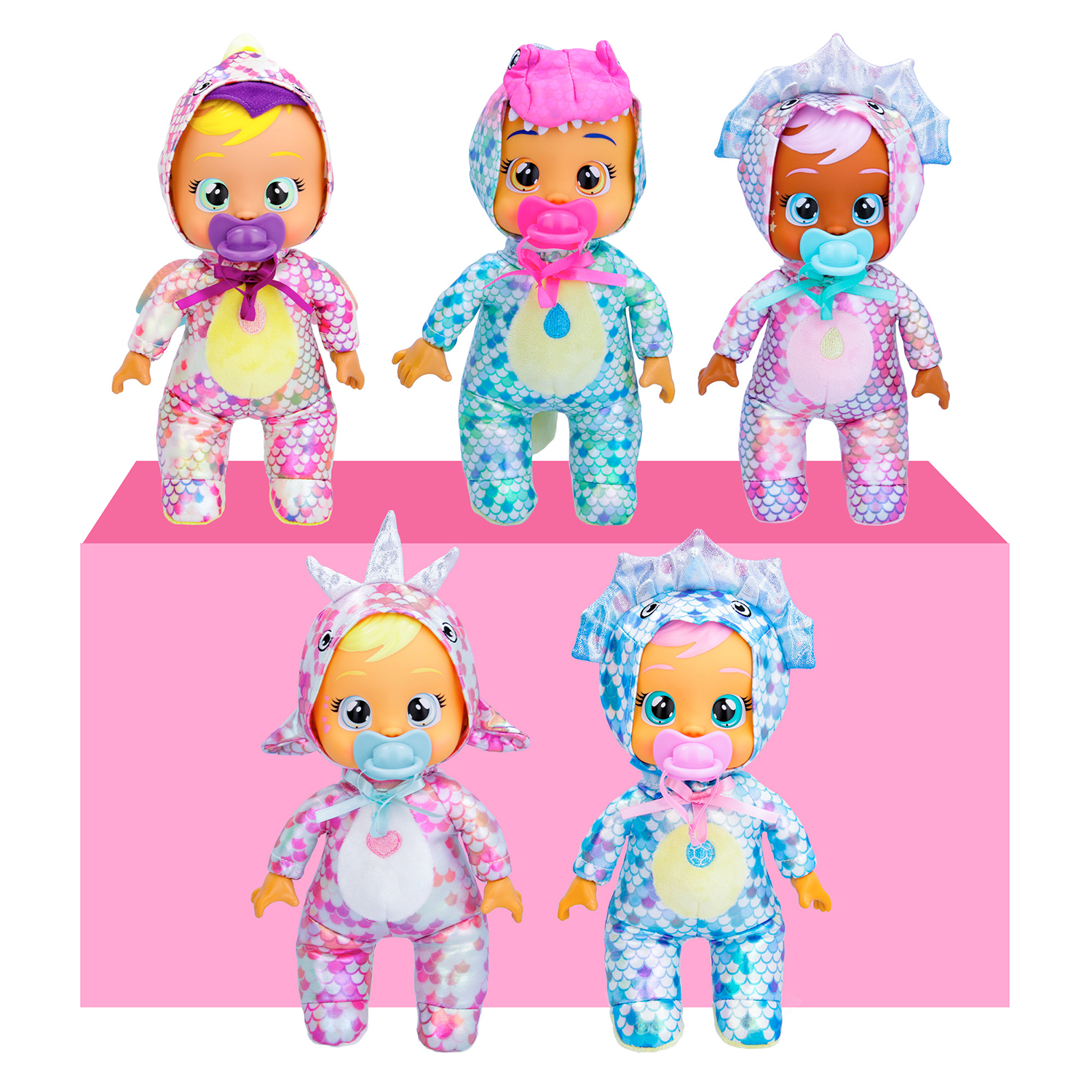 Cry Babies - Tiny Cuddles Dinos, poupée 9" (vendues assorties)