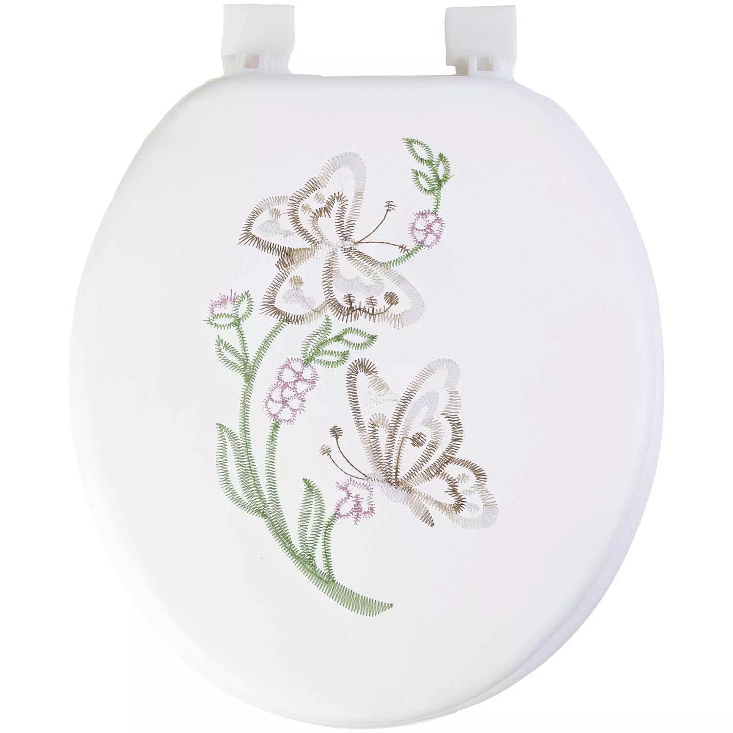 Cushioned toilet seat, butterflies embroidery