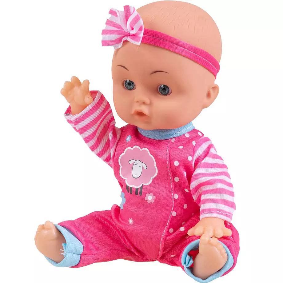 Cutie baby doll with headband, pink