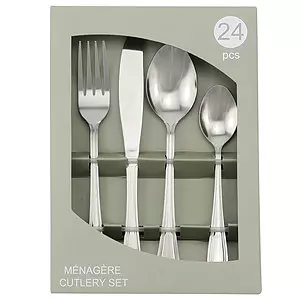 Cutlery set, stainless steel, 24 pieces