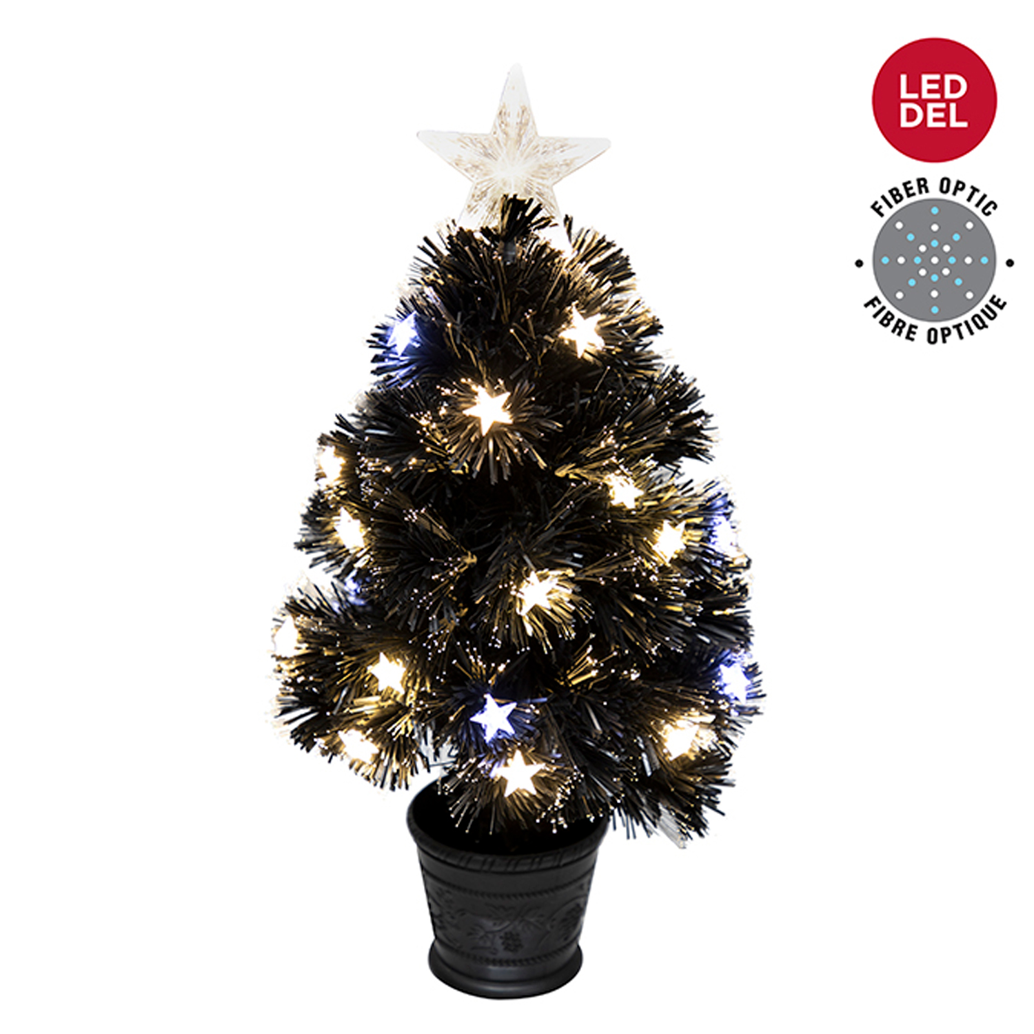 Danson - Fiber optic potted Christmas tree with star top
