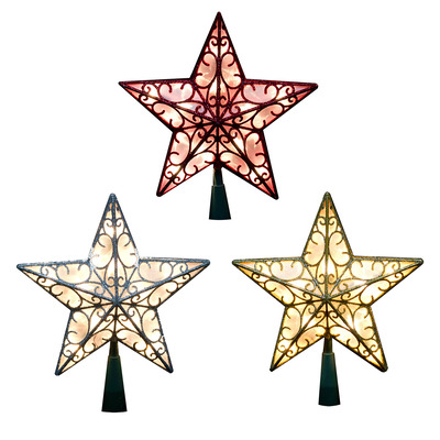 LED light-up star tree topper, 9"