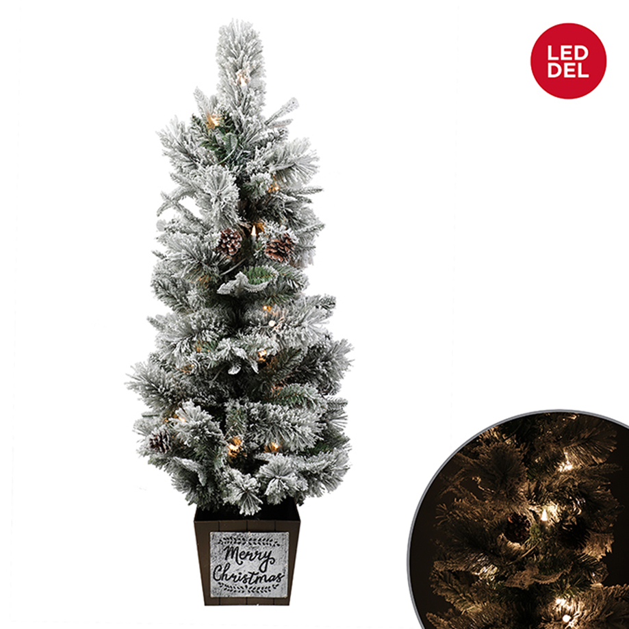 Danson - Pre-lit DEL potted christmais tree with decor, 107cm