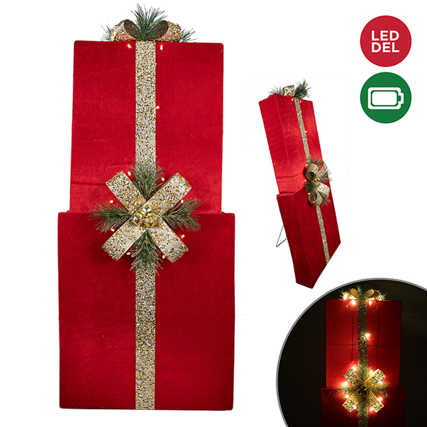 Danson - Set of 2 gift boxes with LED lights