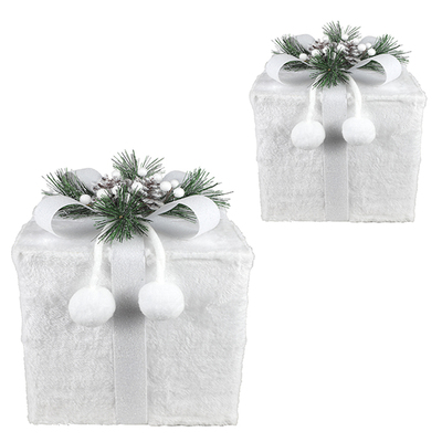 Danson - Set of 2 velvet covered gift boxes