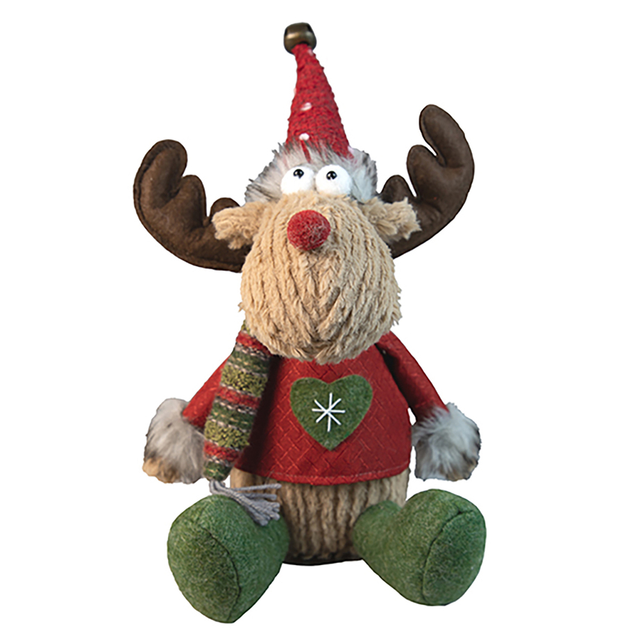 DANSON - Sitting Christmas fabric moose figurine