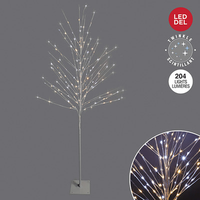 Danson - White pre-lit tree, 204 lights, 1.8 m
