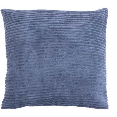 Decorative plush velvet corduroy striped throw cushion, 17.5"x17.5"