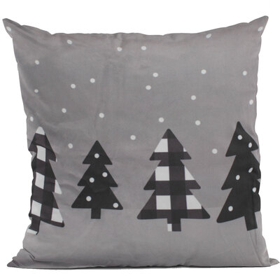 Decorative printed cushion, Christmas trees, 18"x18"
