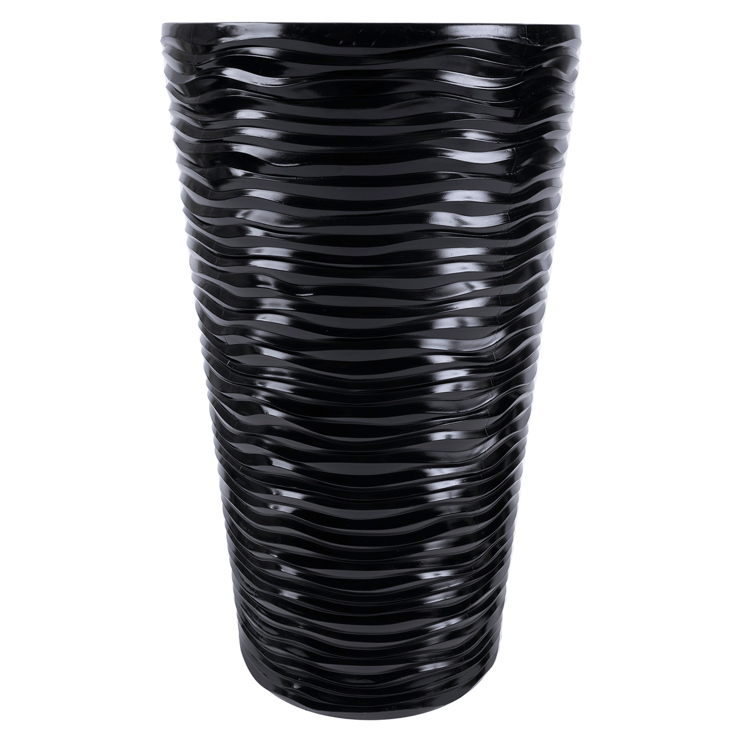 Decorative wave cylinder planter pot, 22"