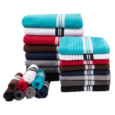 DELUXE Collection - Striped trim cotton towels