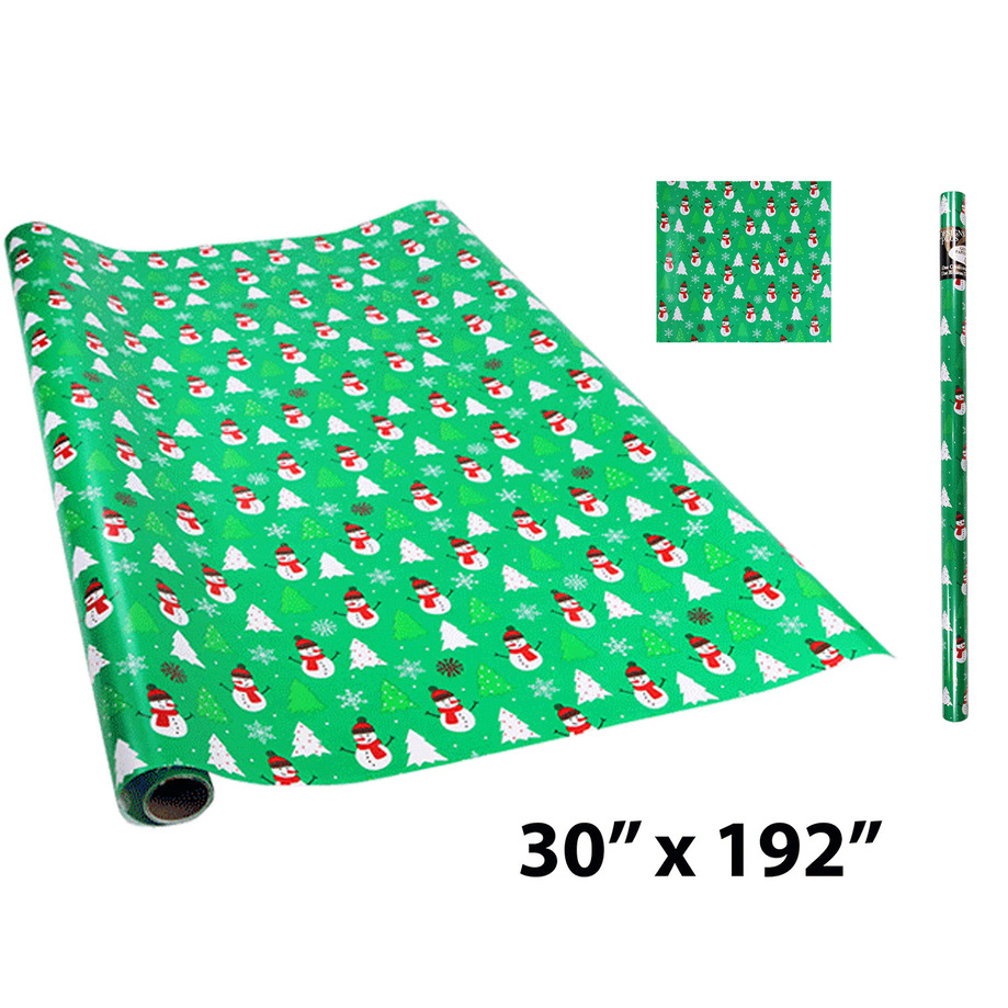 Designs Plus - Christmas gift wrapping paper - Snowman forest