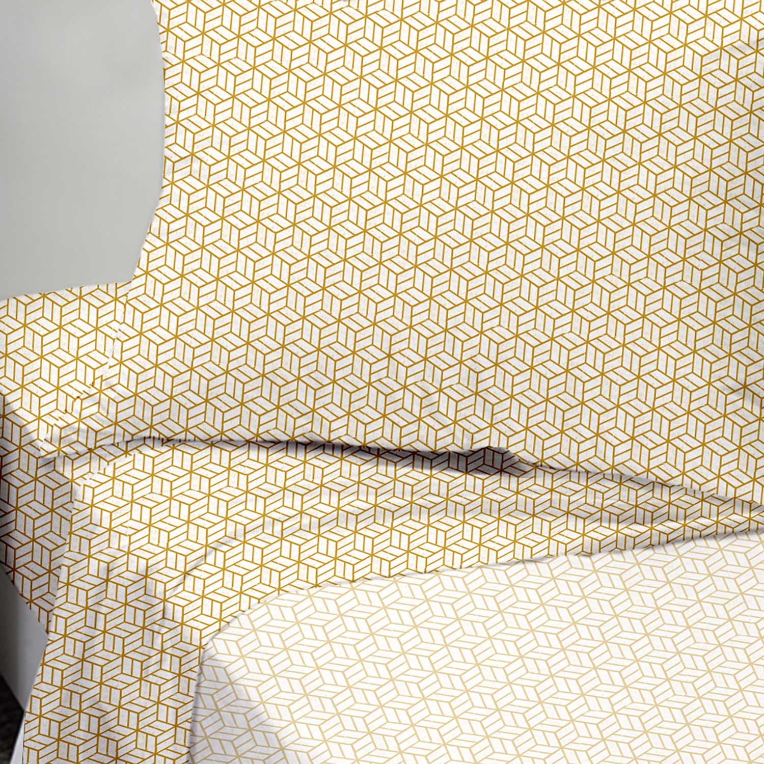 DEXTER Collection - Printed microfiber sheet set - Mustard, Twin
