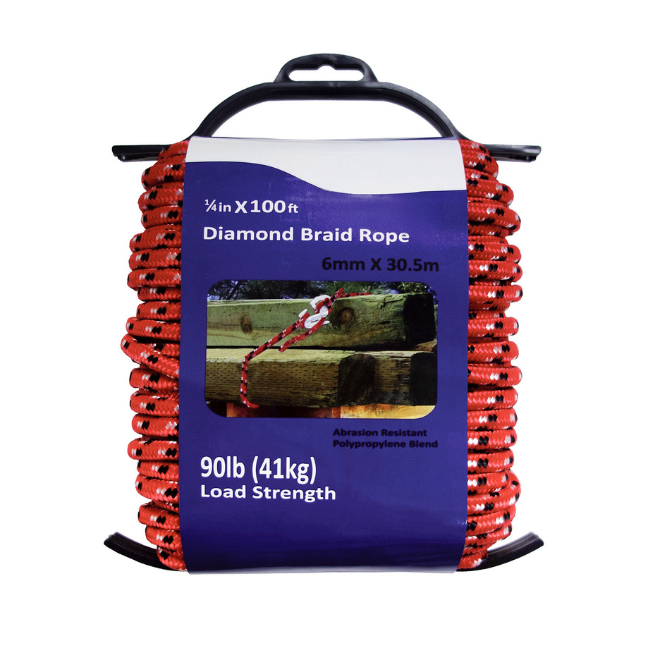 Diamond braid rope, 100' (30m)
