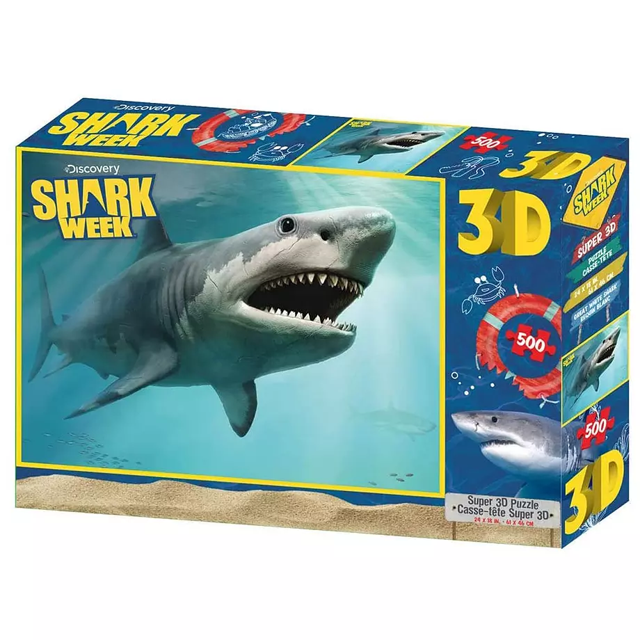 Discovery - Prime 3D puzzle, Great white shark, 500 pcs