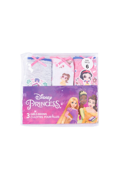 Disney Princess - Culottes bikini en coton pour filles, paq. de 3