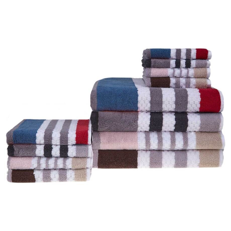 DISTINTO Collection - Striped cotton bath towel
