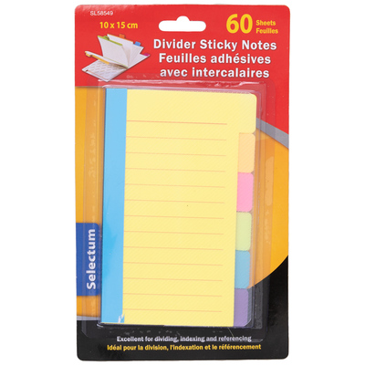 Divider sticky notes pad, 60 sheets