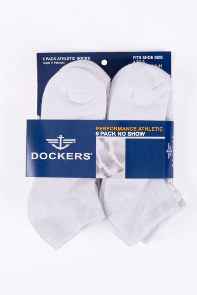 Dockers - Chaussettes invisibles athlétiques performantes - 6 paires