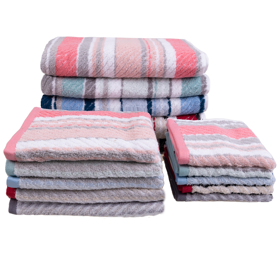 DOLCE Collection - Textured stripes cotton bath towel