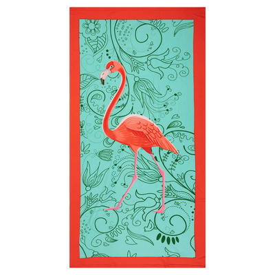 Double Jacquard Beach Towel - Pink Flamingo