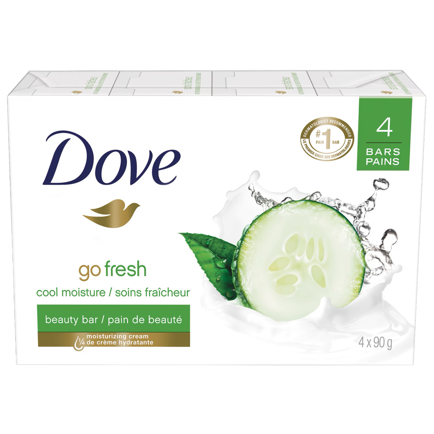 Dove Go Fresh - Pain de beauté, Paq. de 4