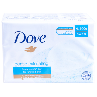 Dove - Pain de beauté exfoliant doux, paq. de 4 x 100g