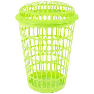 Durable laundry basket with lid, 55L