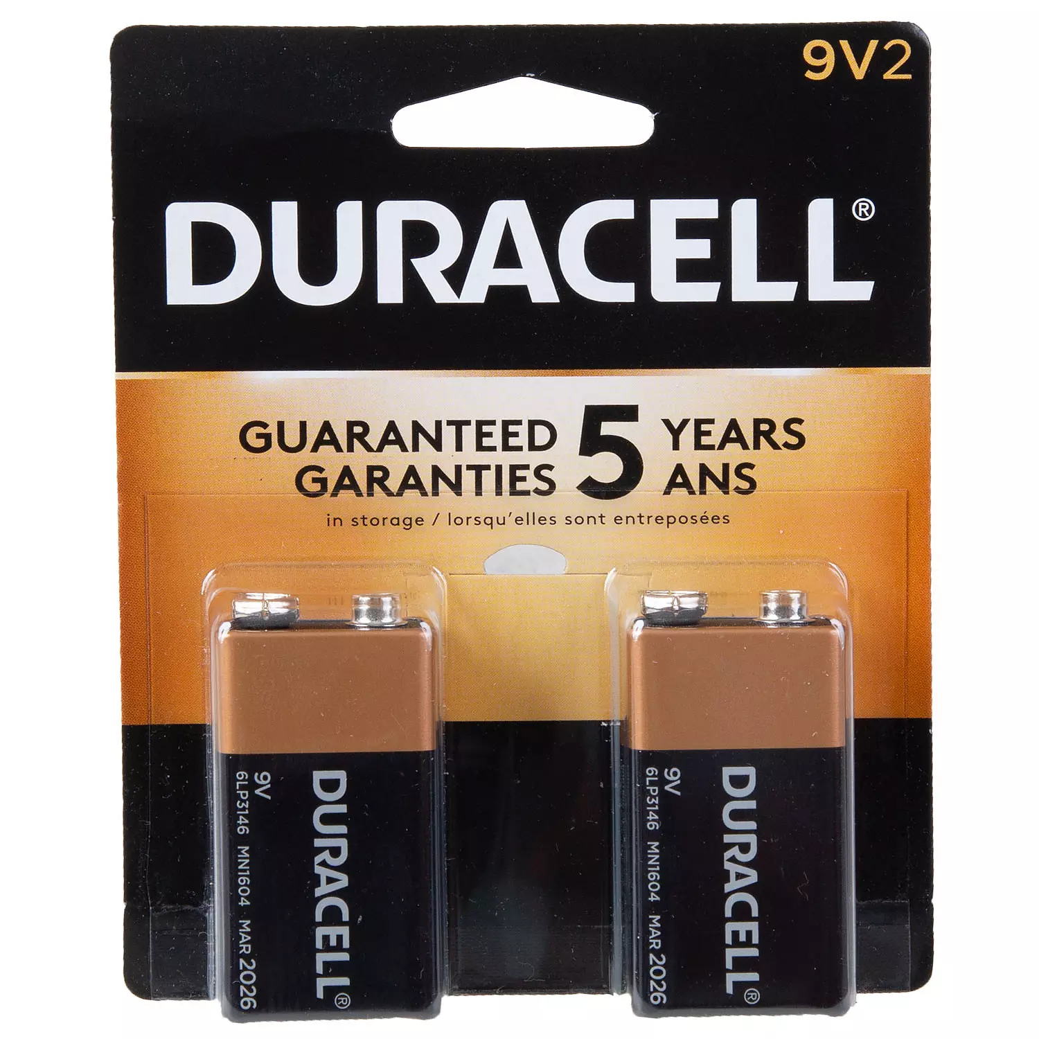 Duracell - Alkaline 9V batteries, pk. of 2