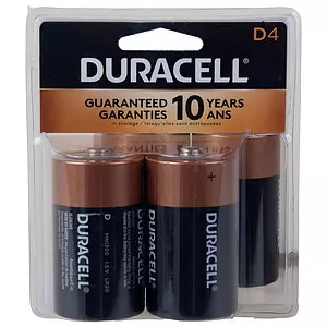 Duracell - Alkaline D batteries, pk. of 4