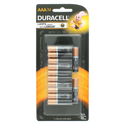 Duracell - Piles alcalines AAA, paq. de 12