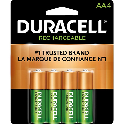 Duracell - Rechargeable stay-charged AA batteries, pk. of 4