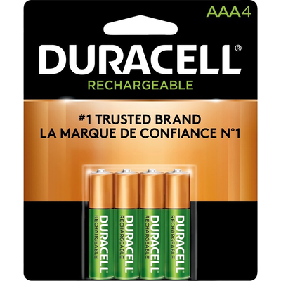 Duracell - Rechargeable stay-charged AAA batteries, pk. of 4