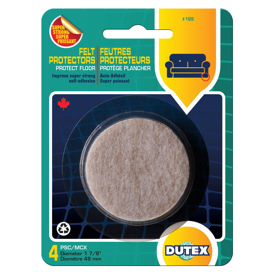 Dutex - Feutres protecteurs auto-adhésif 48mm, paq. de 4