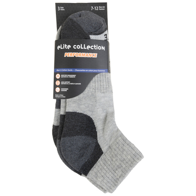 Elite Collection - Low cut performance cotton socks, 3 pairs