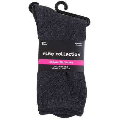Elite Collection - Soft cotton blend casual crew socks, 1 pair