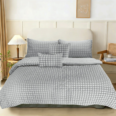Embossed comforter set, Grey storm