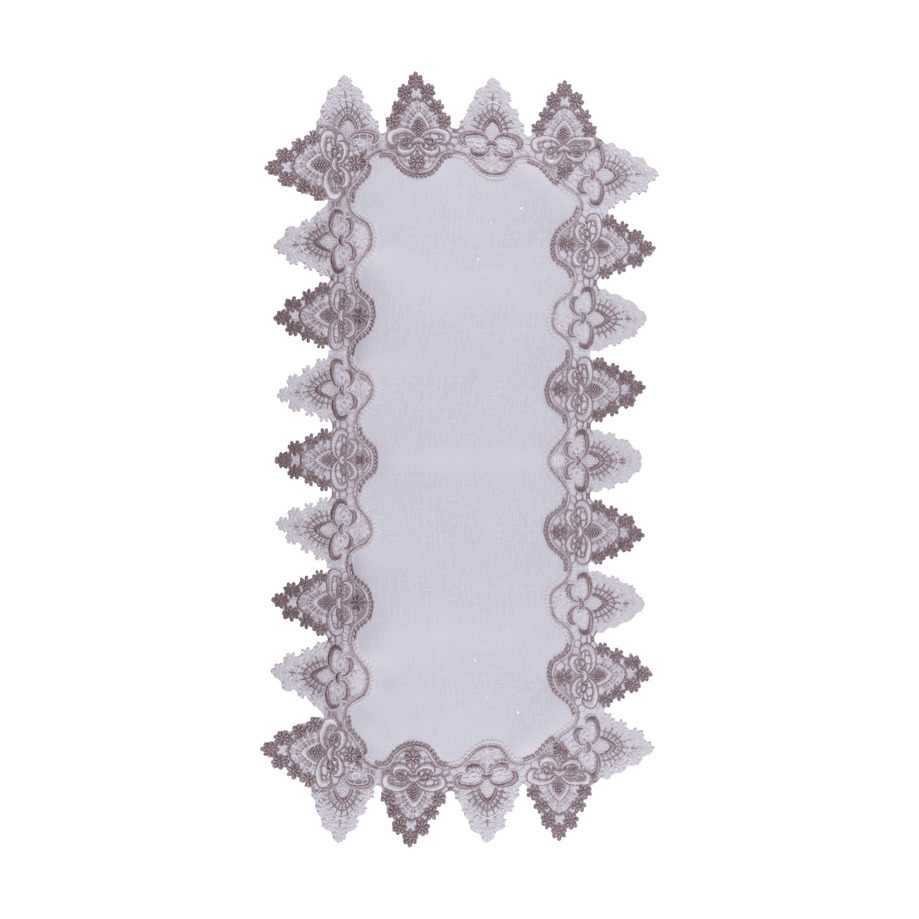 Embroidered lace trim table runner - Melina
