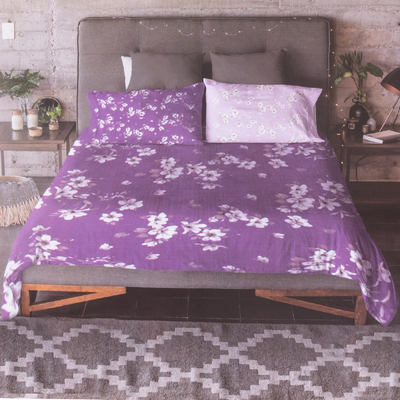 Emily - Floral print reversible comforter set
