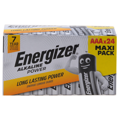 Energizer - Alkaline Power, piles alkalines AAA, format familial, paq. de 24