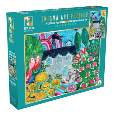 Enigma Art Puzzles - Casse-tête - Eulalia Mejia - Vue sur la maison du chat, 1000 mcx