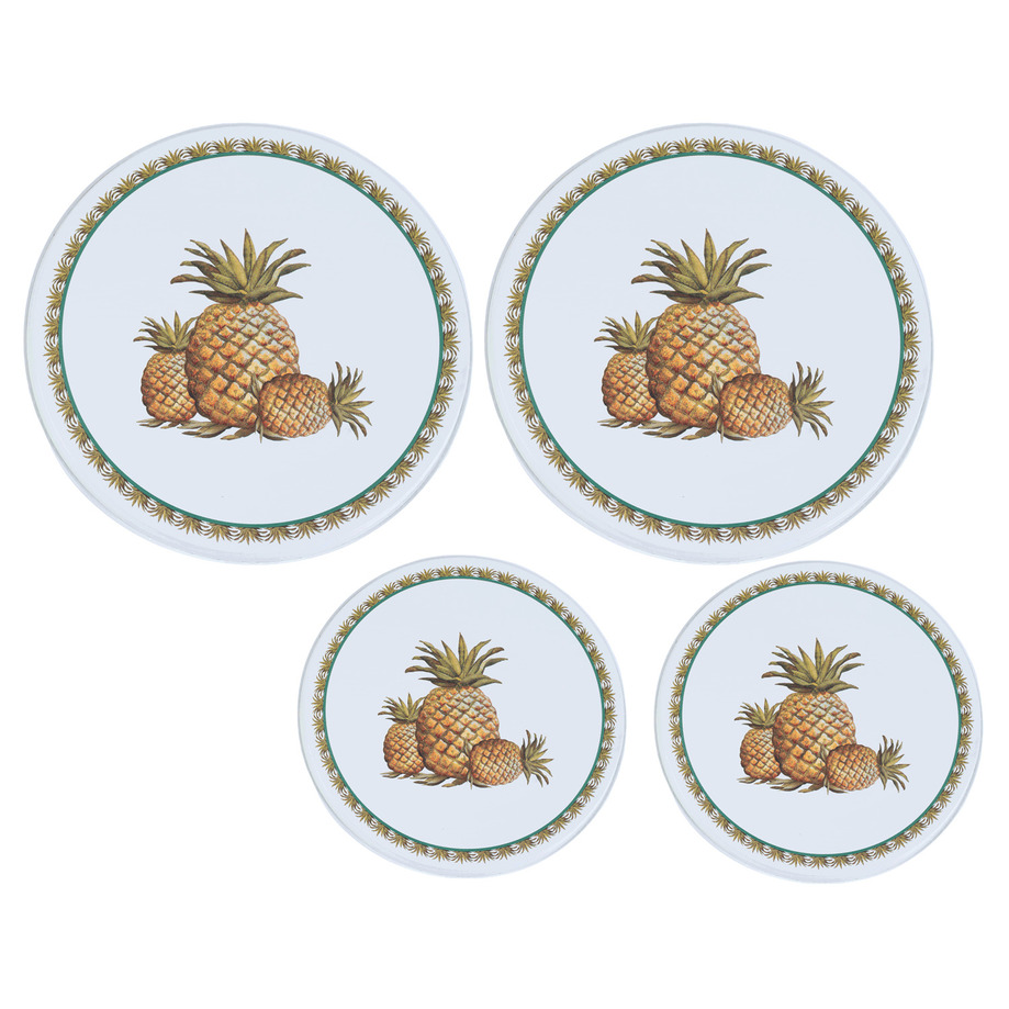 Ensemble de 4 couvre-éléments décoratifs - Ananas