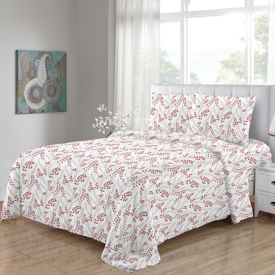 Ensemble de draps de No&euml;l, Feuilles rouge