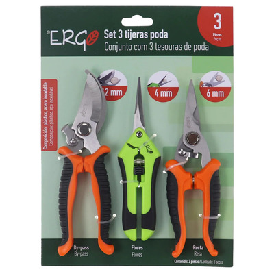 Ensemble de s&eacute;cateurs, 3 mcx